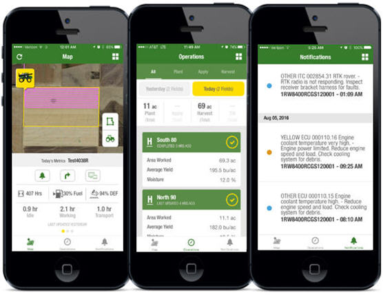New mobile apps complement John Deere Operations Center and JDLink™ Connect system