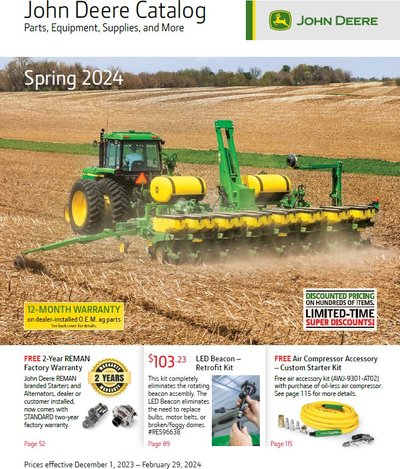 John Deere Spring Parts Catalog 2024