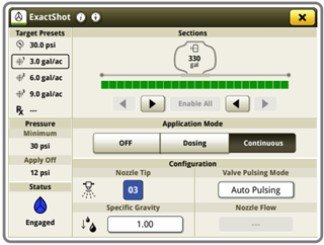 John Deere ExactShot Continuous Mode G5 Display