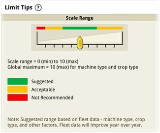 John Deere S7 Harvest Automation Grain Loss Limit Display